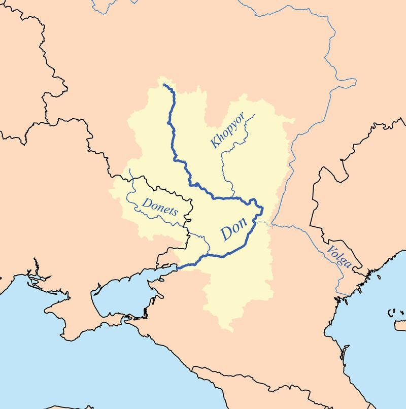 Река Дон на карте